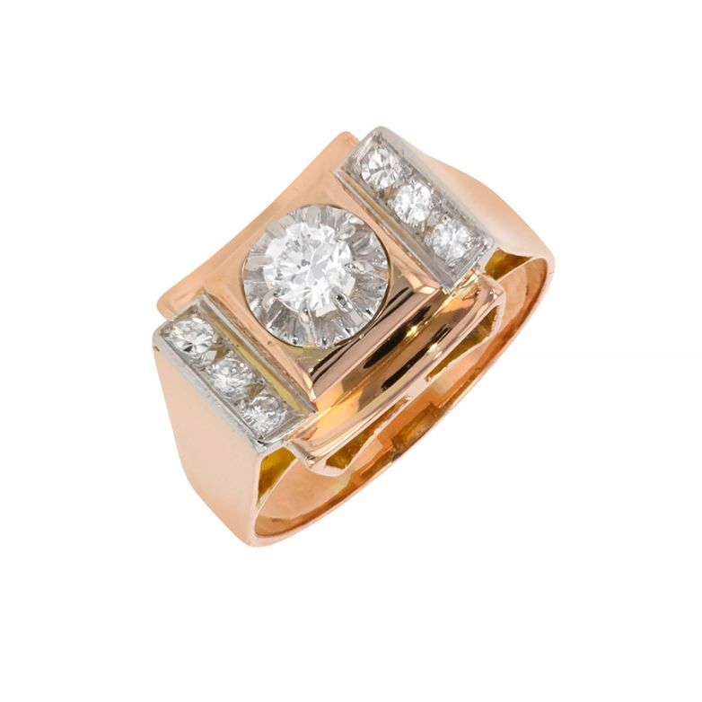Bague Tank vintage diamants 0.42 carat 2 ors 7.29g Comme neuf -  reconditionné disponible sur Gemme Les Bijoux